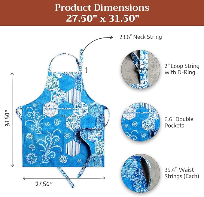 Maison d' Hermine 100% Cotton Apron for women with Pocket Kitchen Chef Apron for Men Cooking Mothers Day Gifts - Image 7