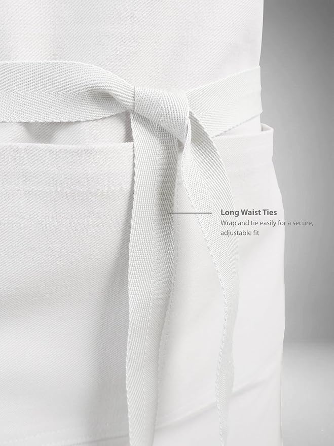 Cotton Crossback Apron with Waterproof Lining, 2 Pockets, Adjustable Water-Resistant Chef Apron - Image 8
