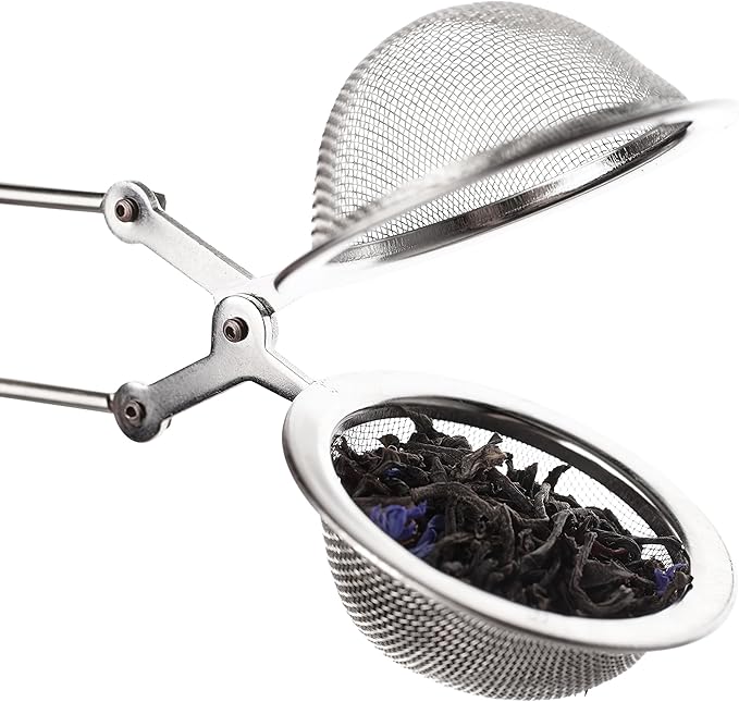 HIC Kitchen Snap Mesh Ball Tea Infusers, 18/8 Stainless Steel, For Loose Leaf Tea and Mulling Spices, Set of 2