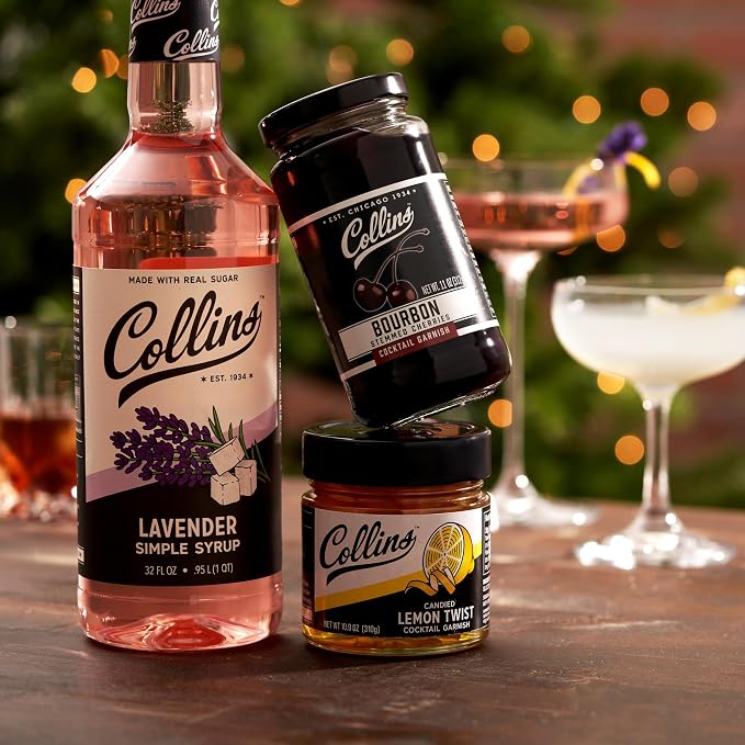 Collins Lavender Simple Syrup for Cocktails with Real Sugar, Lavender Syrup for Lemonade, Soda Water, Coffee, Iced Tea, Matcha, Baking, Desserts, Drink Mixer for Home Bar, 32 oz - Image 11
