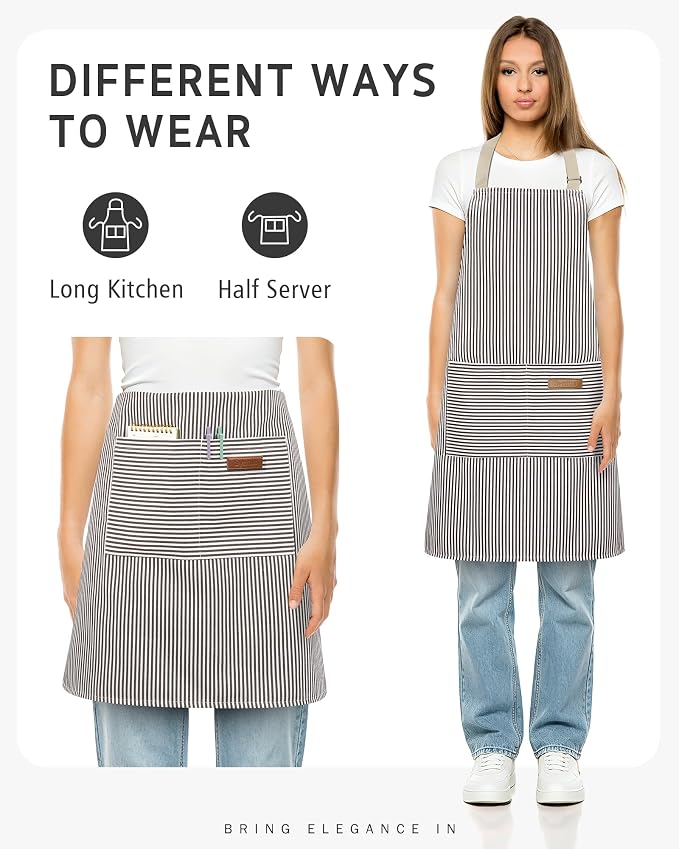 Syntus Chef Apron for Men Women with Pockets, Thick Grilling BBQ Apron | Machine Washable, Thick & Soft, Full Coverage, Adjustable Strap, Long Ties, 2 Pockets, Multi-Purpose, BBQ, Gift - Image 5