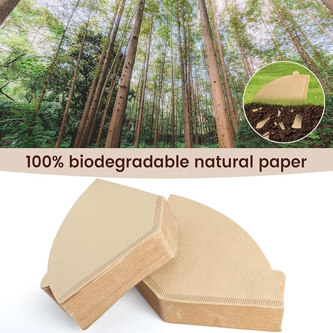 120Pcs Cone Coffee Filters #4, Clinuse Unbleached Size 04 Coffee Filters 8-12 Cup, Disposable Natural Paper Filters, No.4 Cone Filters Compatible with Ninja, Cuisinart, Pour Over and Drip Coffee Maker