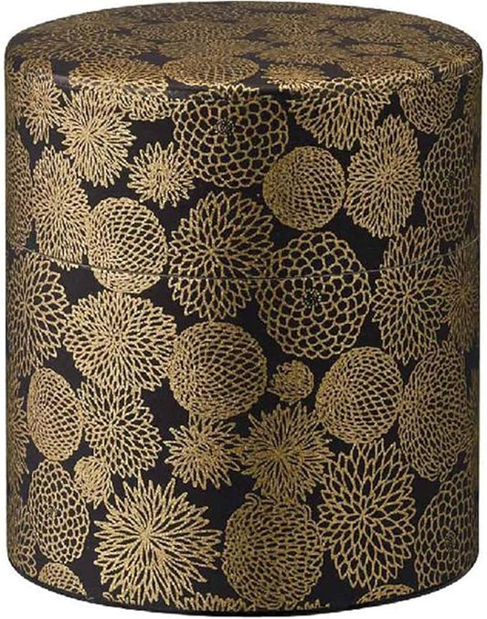 Washi Paper Tea Tin Canister: Wide 3.5oz (100g) Golden fireworks (#69), Japan