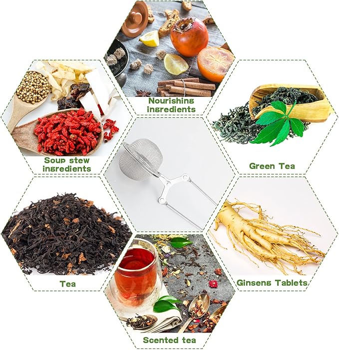 Yinder 72 Pcs Snap Ball Tea Strainer,Stainless Steel Snap Tea Infuser Mesh Ball with Handle for Loose Leaf Tea Reusable Metal Tea Filter Fine with Tong Pincer in Bulk for Kitchen Mulling Spices