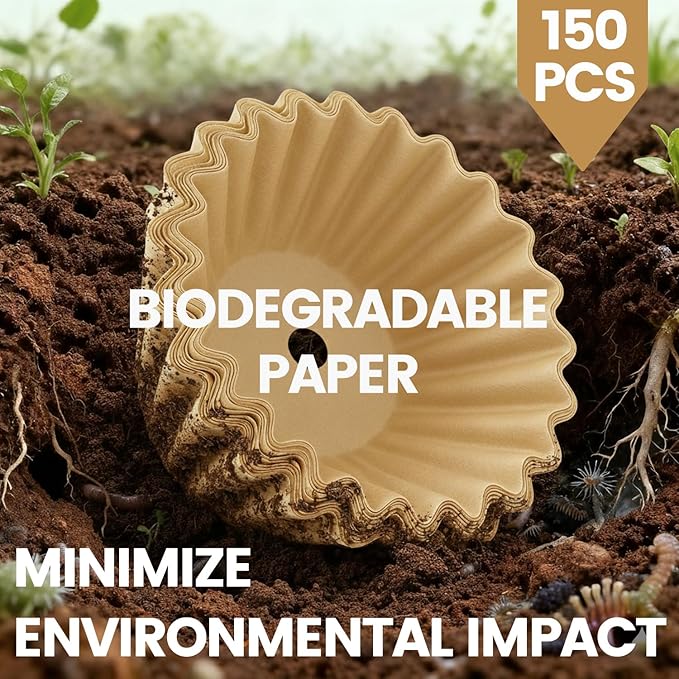 MIMORE Coffee Filters - 150 PCS Percolator Coffee Filters for Farberware 8-12 Cup, Primula 9 Cup, Coletti 12 Cup, Elite Gourmet EC812, Disposable Coffee Filter Unbleached for Cuisinart PRC-12N