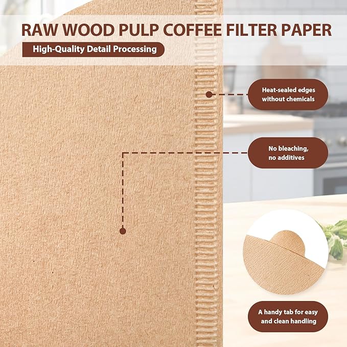 200 Count Coffee Filters V-60, Disposable Cone Coffee Filters 2-4 Cup, Unbleached Natural Paper Size 02 Paper Filters for Pour Over and Drip Coffee Maker