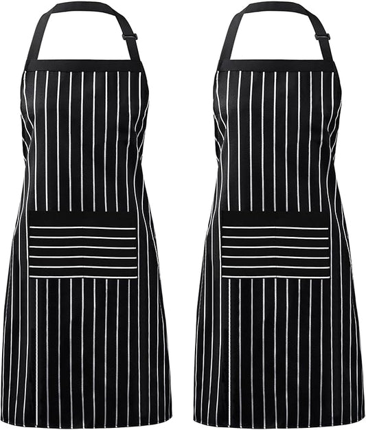Syntus Apron for Men Women, Adjustable Cooking Kitchen Chef Aprons with 2 Pockets, Cotton/Polycotton/Polyester
