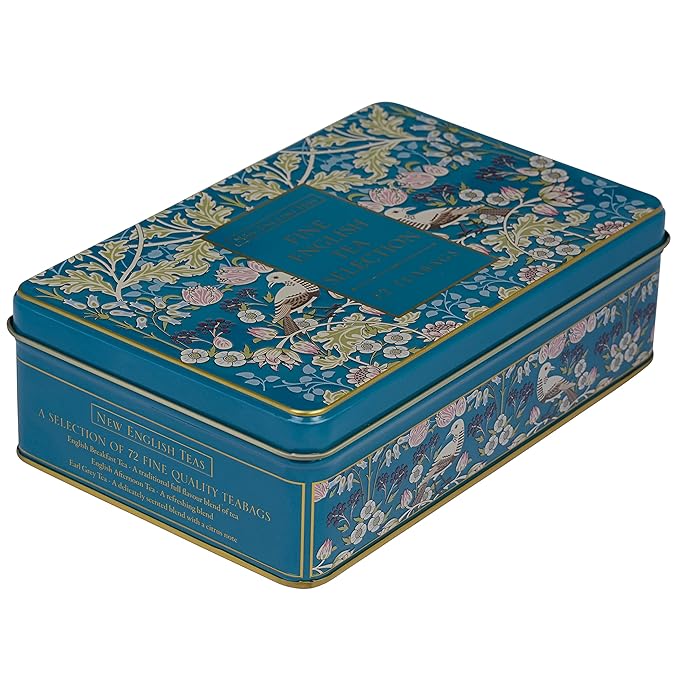 New English Teas Song Thrush & Berries Tea Tin with 72 Assorted English Teabags