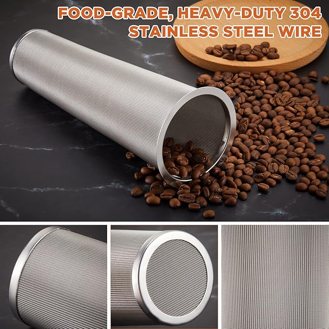 2 Pcs Cold Brew Coffee Filter Stainless Steel Filter Coffee Tea Infuser Strainer Canning Jar Mesh for Wide Mouth Mason Canning Jar, Iced Tea Maker (2 Quart)