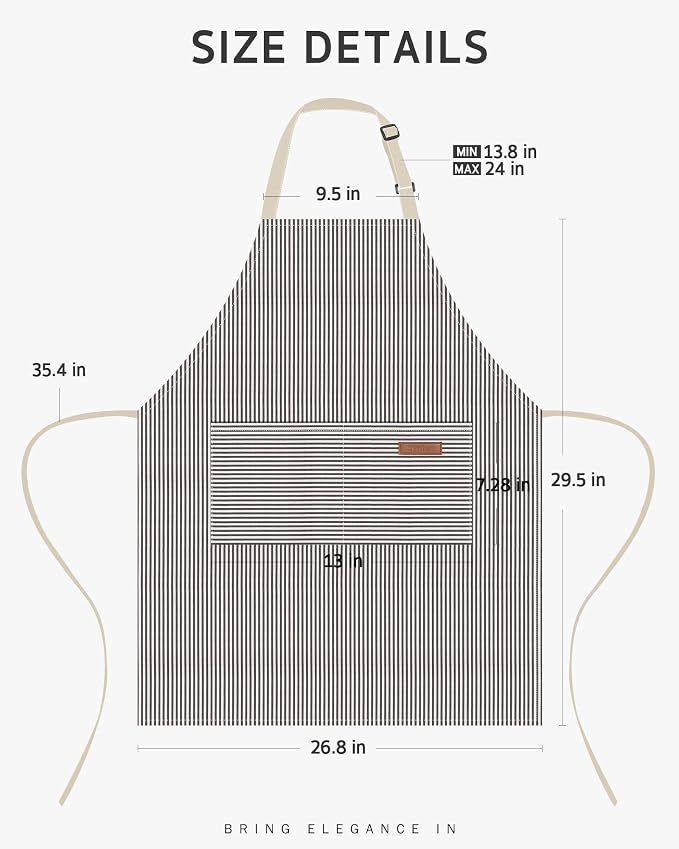 Syntus Chef Apron for Men Women with Pockets, Thick Grilling BBQ Apron | Machine Washable, Thick & Soft, Full Coverage, Adjustable Strap, Long Ties, 2 Pockets, Multi-Purpose, BBQ, Gift - Image 2
