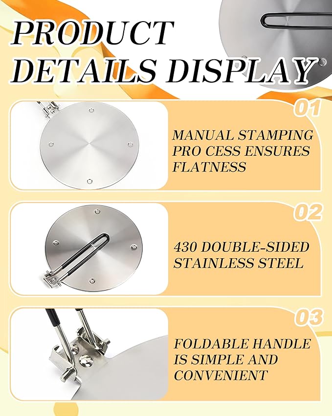 RoseFlower Induction Adaptor, 20cm/7.87" Foldable Handle Heat Diffuser Plate – Universal for Induction Cooker/Gas Stove, Portable Hob, Camping Cooker, Moka Pot Adapter Plate, Heat Diffuser for Cooking