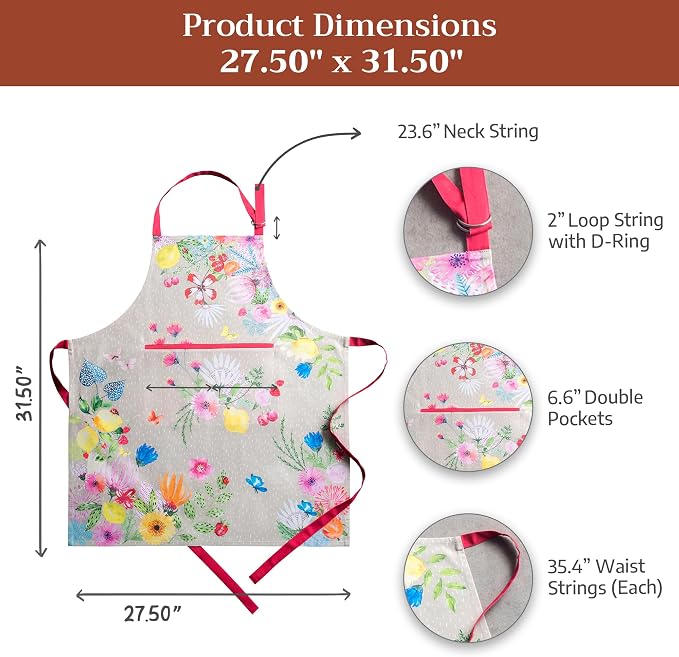 Maison d' Hermine 100% Cotton Apron for women with Pocket Kitchen Chef Apron for Men Cooking Mothers Day Gifts - Image 7