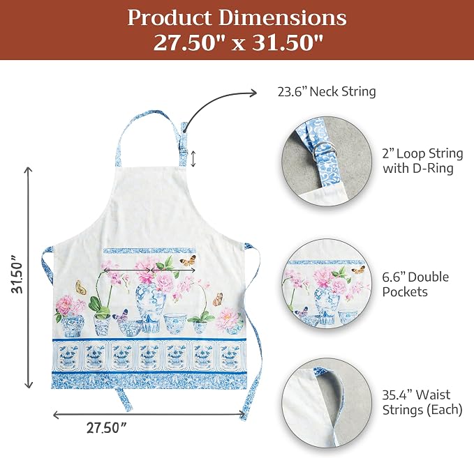 Maison d' Hermine 100% Cotton Apron for women with Pocket Kitchen Chef Apron for Men Cooking Mothers Day Gifts - Image 7