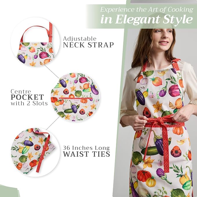 Maison d' Hermine 100% Cotton Apron for women with Pocket Kitchen Chef Apron for Men Cooking Mothers Day Gifts - Image 5