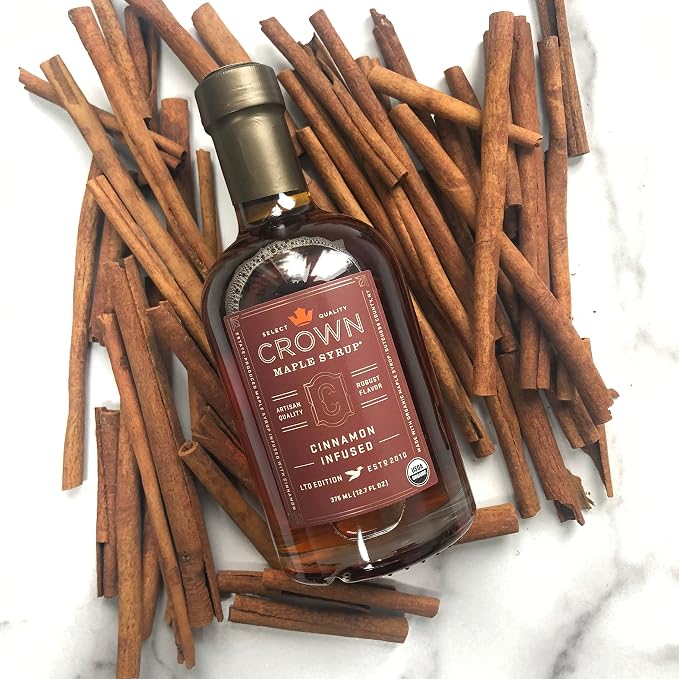 Crown Maple Certified Organic Cinnamon Infused Maple Syrup, Pure, Non-GMO Pairs well with Pancakes, Flavor Cocktails, Sticky Buns, Waffles, 12.7 Fl Oz (Pack of 6) - Image 4