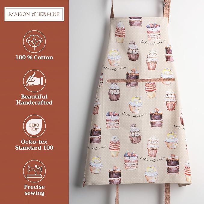 Maison d' Hermine 100% Cotton Apron for women with Pocket Kitchen Chef Apron for Men Cooking Mothers Day Gifts - Image 2