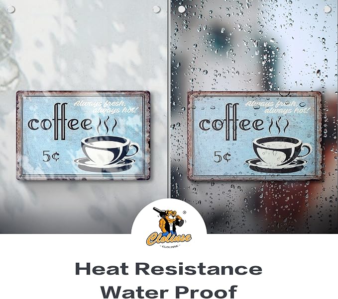 Kitchen Decor | Coffee Metal Vintage Tin Signs | Retro Wall Art Poster | Funny Decorations for Cafe Home House Bar Pubs Restaurants Farm Room 8x12 Inch - Image 5