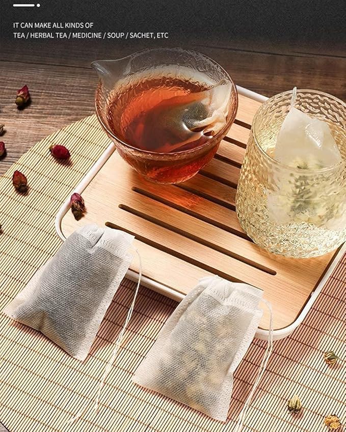 400pcs Disposable Tea Bags for Loose Leaf Tea With Free Tea Spoon - Filter Bags for Coffee, Spice, Herbs (QS218)