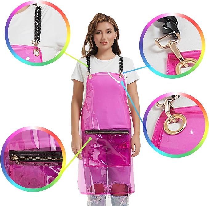 Hair Stylist Apron for Women - Waterproof Barber Nail Tech Apron Hairdresser Hairstylist Salon Aprons with Pocket - Image 4