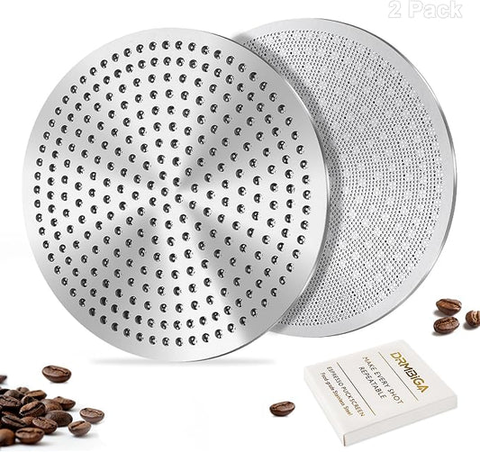 51mm Puck Screen 2 Pack, 0.8mm Thickness 150μm Reusable Espresso Puck Screen, Dual-Layer 316 Stainless Steel Coffee Filter Screen for 51mm Portafilter Basket, Even Extraction Barista Tool by Unknown