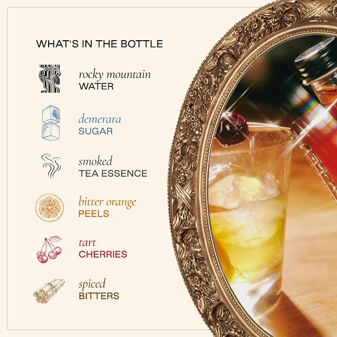 Strongwater Smoked Old Fashioned Craft Cocktail Mixer - Makes 32 Cocktails - Handcrafted Old Fashioned Syrup with Lapsang Souchong Tea, Sugar, Citrus & Cherry - Image 8
