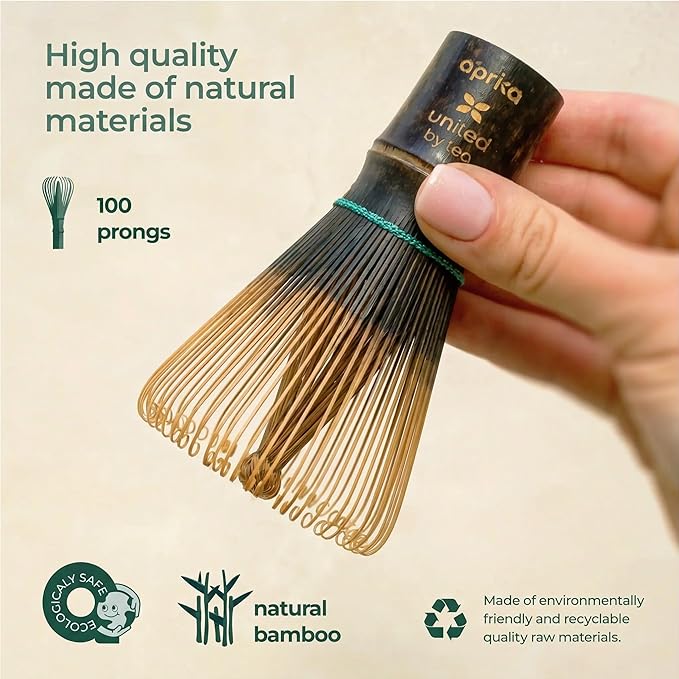 Traditional Purple Matcha Whisk - 100 Prong Bamboo Whisk For Ceremonial Tea Preparation - Authentic Japanese Purple Bamboo Whisker For Matcha Tea by Aprika Life