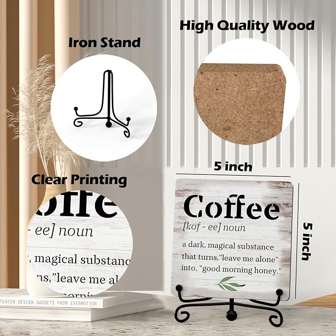 Coffee Bar Decor For Bar, Funny Cute Coffee Signs For Station Cafe Shop, Table Desk Kitchen Shelf Corner Decorations And Accessories (coffe-02) - Image 2