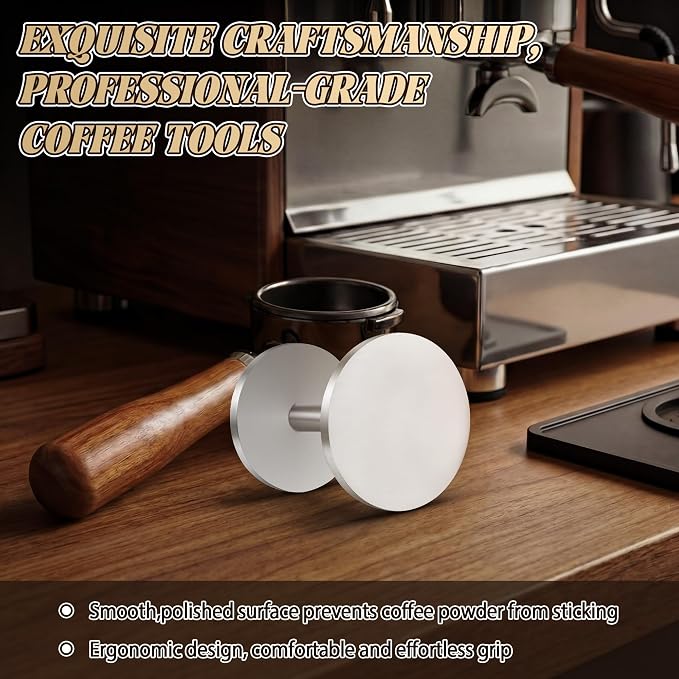 Dual-Sided Stainless Steel Espresso Hand Tamper, 58mm and 54mm Coffee Tamper Tool Espresso Press, Upgraded Barista Tools for Portafilter Machine, Dishwasher Safe & Easy Clean - Image 4