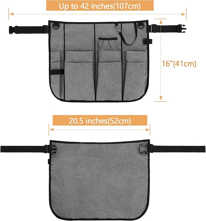 LoDrid Professional Cleaning Apron with 9 Pockets and Waist Belt, Gray | Adjustable Cleaning Caddy Aprons for Cleaning Work of House Hotel - Image 5