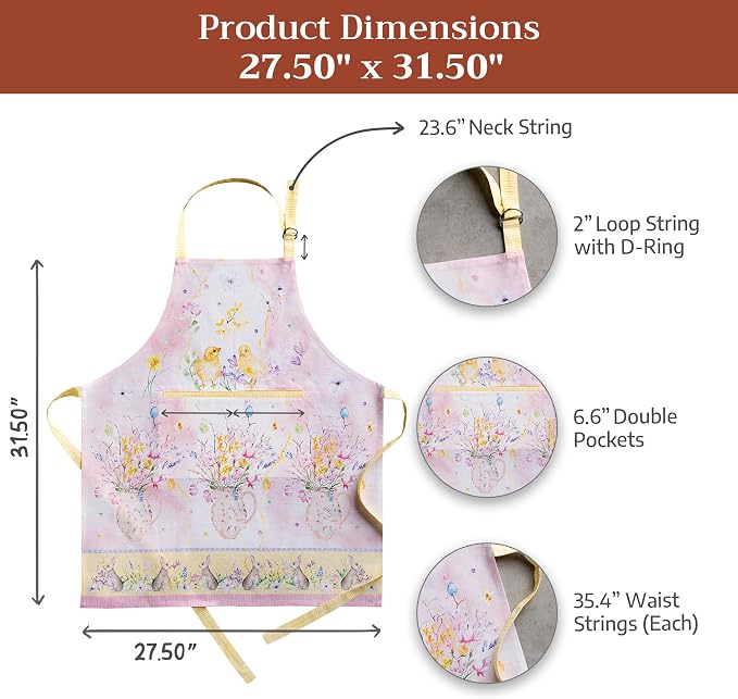 Maison d' Hermine 100% Cotton Apron for women with Pocket Kitchen Chef Apron for Men Cooking Mothers Day Gifts - Image 7