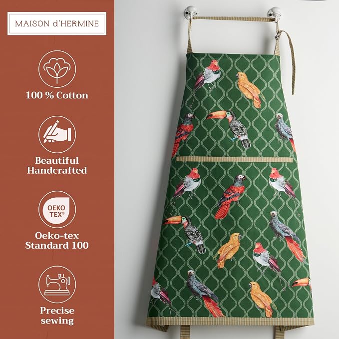 Maison d' Hermine 100% Cotton Apron for women with Pocket Kitchen Chef Apron for Men Cooking Mothers Day Gifts - Image 2