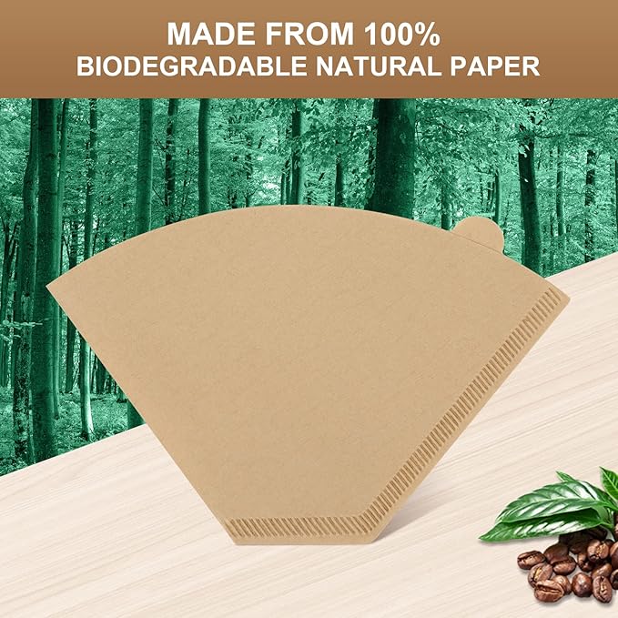 Paper Coffee Filters #2 Compatible with OXO Coffee Maker, 100 Pcs Cone Natural Filter Paper for OXO Single Serve Pour-Over