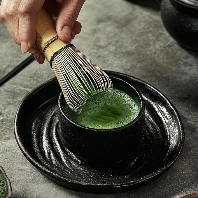 Traditional Matcha Whisk Set,Bamboo Matcha Set Kit,Matcha Tea Set with Whisk,Tea Scoop,Matcha Spoon,Powder Starter Sifter,Matcha Kit Set for Tea Lovers,Matcha Starter Kit for Gifts