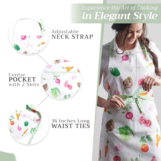 Maison d' Hermine 100% Cotton Apron for women with Pocket Kitchen Chef Apron for Men Cooking Mothers Day Gifts - Image 5