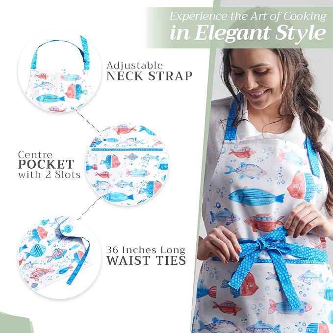 Maison d' Hermine 100% Cotton Apron for women with Pocket Kitchen Chef Apron for Men Cooking Mothers Day Gifts - Image 5