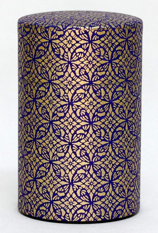 Washi Paper Tea Tin Canister: Long 3.5oz (100g) Grand shippo Treasures (#79), Japan