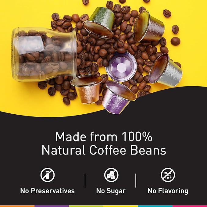 Bestpresso Coffee For Nespresso Original Machine 120 Aluminum Pods Certified Genuine Espresso Variety Pack Pods Compatible with Nespresso Original (Intense Variety Pack)