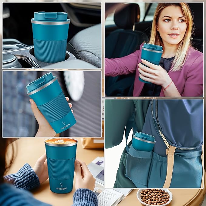 MOMSIV 17oz Travel Mug, Insulated Coffee Cup with Leakproof Lid, Vacuum Stainless Steel Double Walled Reusable Tumbler for Hot and Cold Water Coffee and Tea In Travel and Car