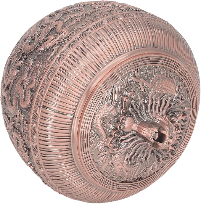 Tea Tin Canister, Loose Leaf Tea Storage Tins Vintage Chinese Style Tea Storage Jars Coffee Tins Food Storage Container for Coffee Candy Herbs and Spices(Copper )