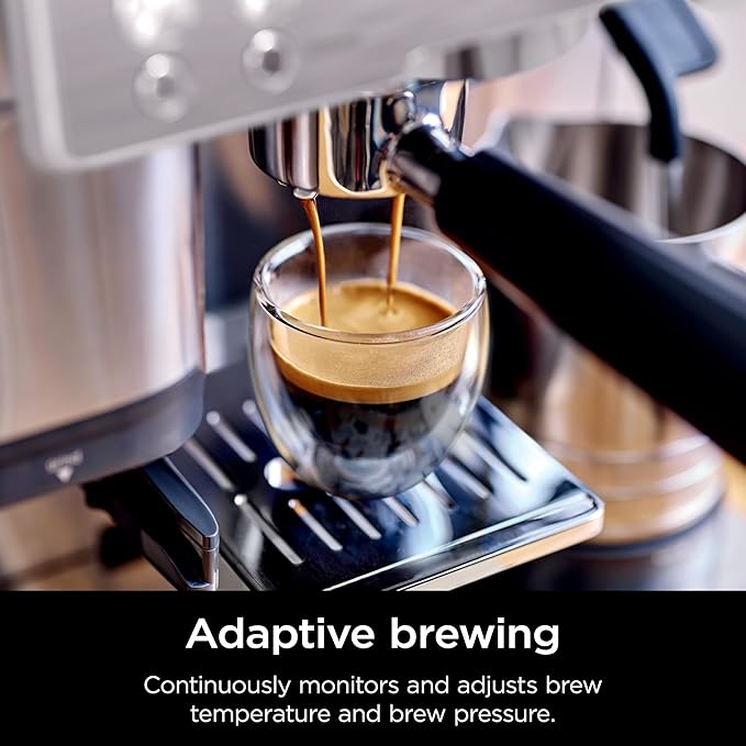 Ninja R-ES601 Luxe Café Premier Series Espresso Machine, Drip Coffee, Cold Brew, Grinder, Tamper, Frother, Silver (Renewed)
