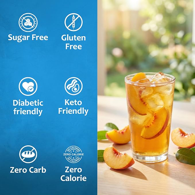 Syruvia Sugar Free Peach Tea Flavored Syrup for Drinks, Cocktails, Lemonades, Iced Teas and Desserts – 25.4 fl oz, With Pump - Image 4