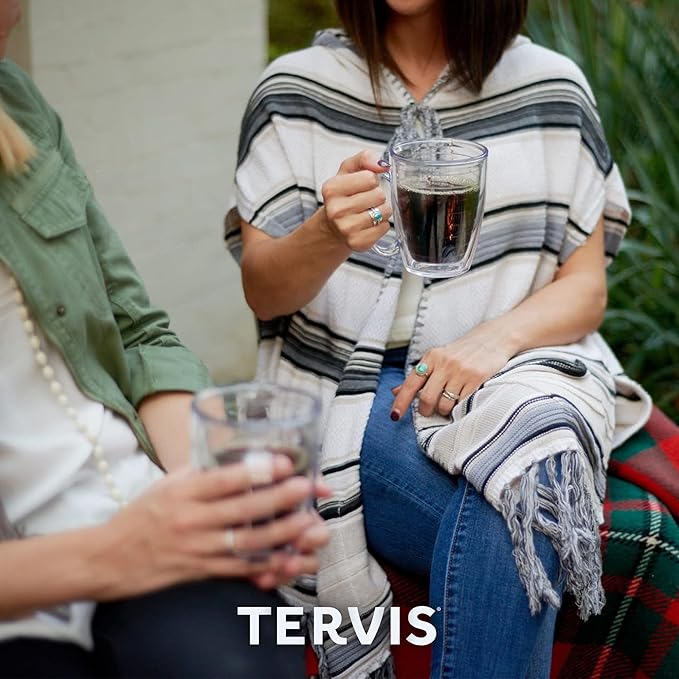 Tervis Clear & Colorful Tabletop Made in USA Double Walled Insulated Tumbler Travel Cup Keeps Drinks Cold & Hot, 16oz Mug, Mangrove Green