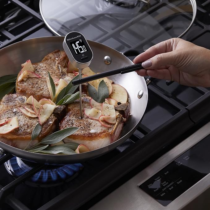 KitchenAid KQ904 Digital Instant Read Kitchen and Food Thermometer, Temperature Range: -40F to 482F, Black