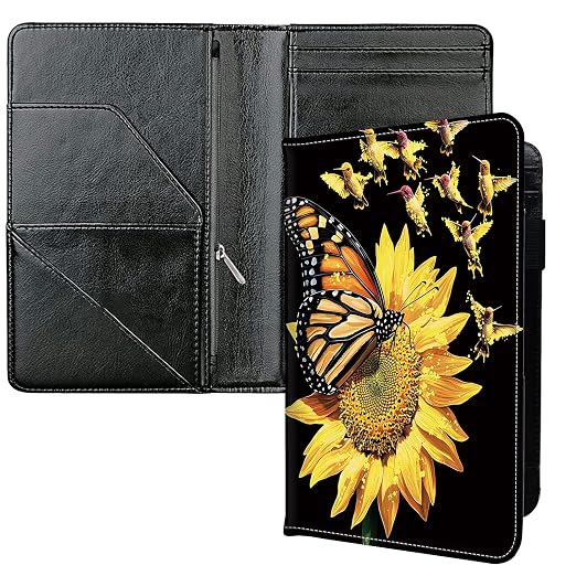 Server Books for Waitress, with 7 Large Pockets, Waiter Serving Book, Waitstaff Server Order Pads, Cute PU Leather Server Book with Pen Holder Fit Server Apron,Butterfly & Birds by Unknown
