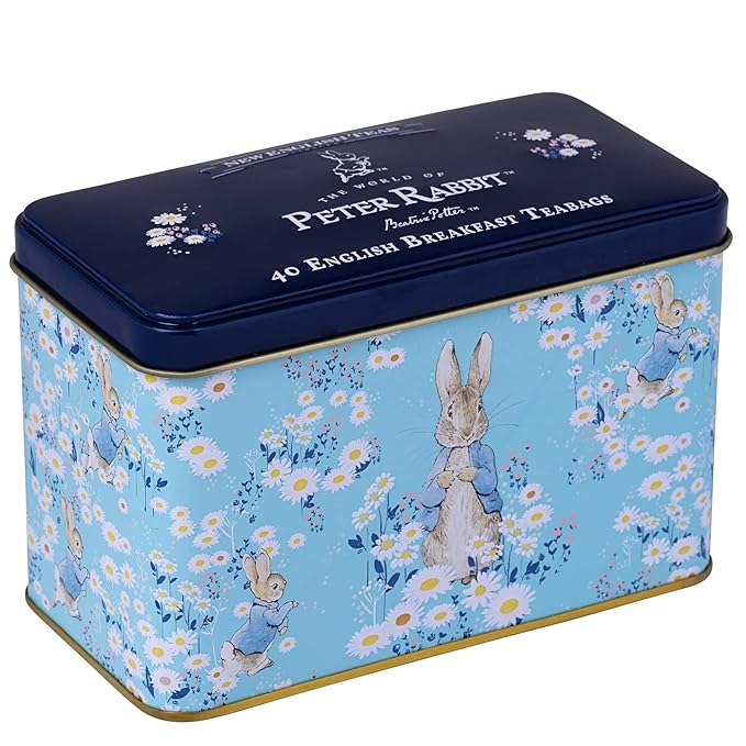 New English Teas Daisies Peter Rabbit Tea Tin with 40 English Breakfast Teabags…