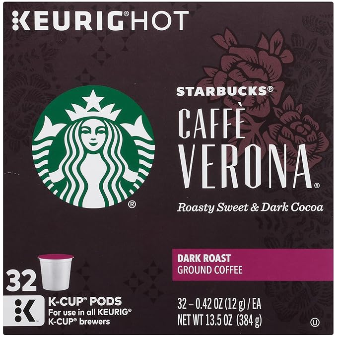 Starbucks Coffee K-Cup Pods, Caffe Verona, 32 CT
