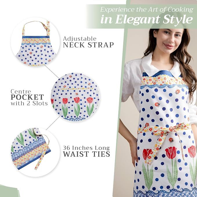 Maison d' Hermine 100% Cotton Apron for women with Pocket Kitchen Chef Apron for Men Cooking Mothers Day Gifts - Image 5