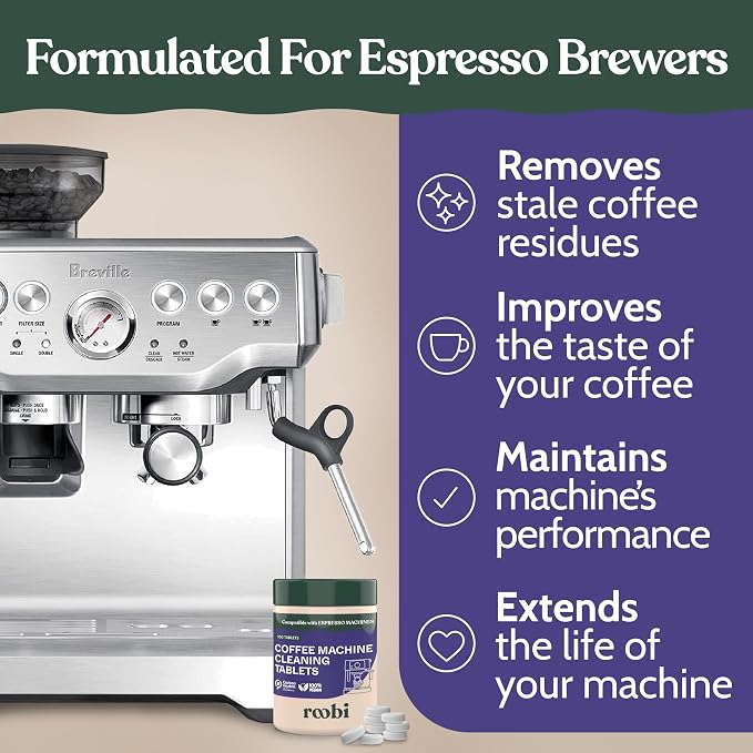 Roobi Espresso Machine Cleaning Tablets. Coffee Machine Cleaner Tabs. 100 Count Carbon Neutral Espresso Clean Pack. - Image 2