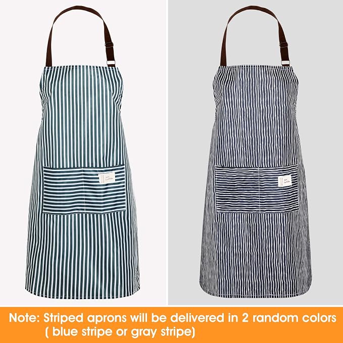 SATINIOR 3 Pcs Waterproof Kitchen Apron with 2 Pockets - Image 5