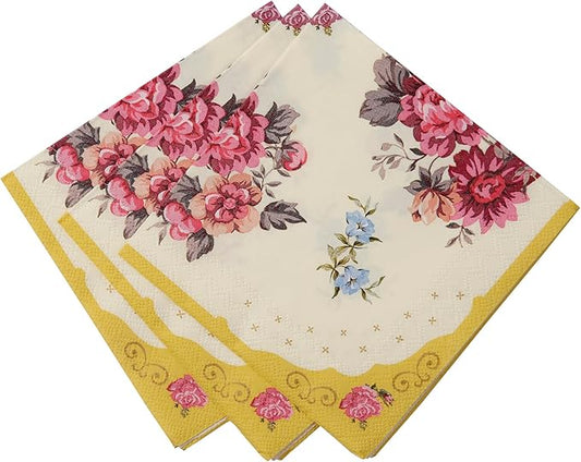 Talking Tables Tea Party Floral Napkins | Truly Scrumptious | Also Great For Birthday Party, Baby Shower, Wedding And Anniversary | Paper, 30 Pack